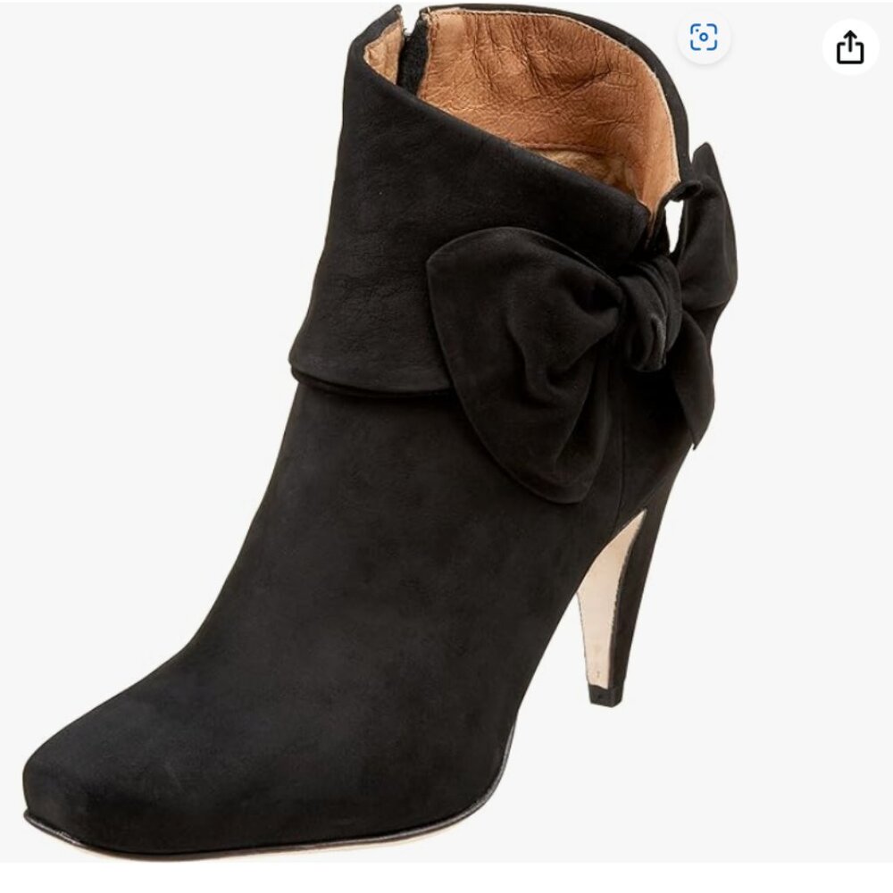 Corso Como Italian ankle boot with bow, leather soles - black - size 8